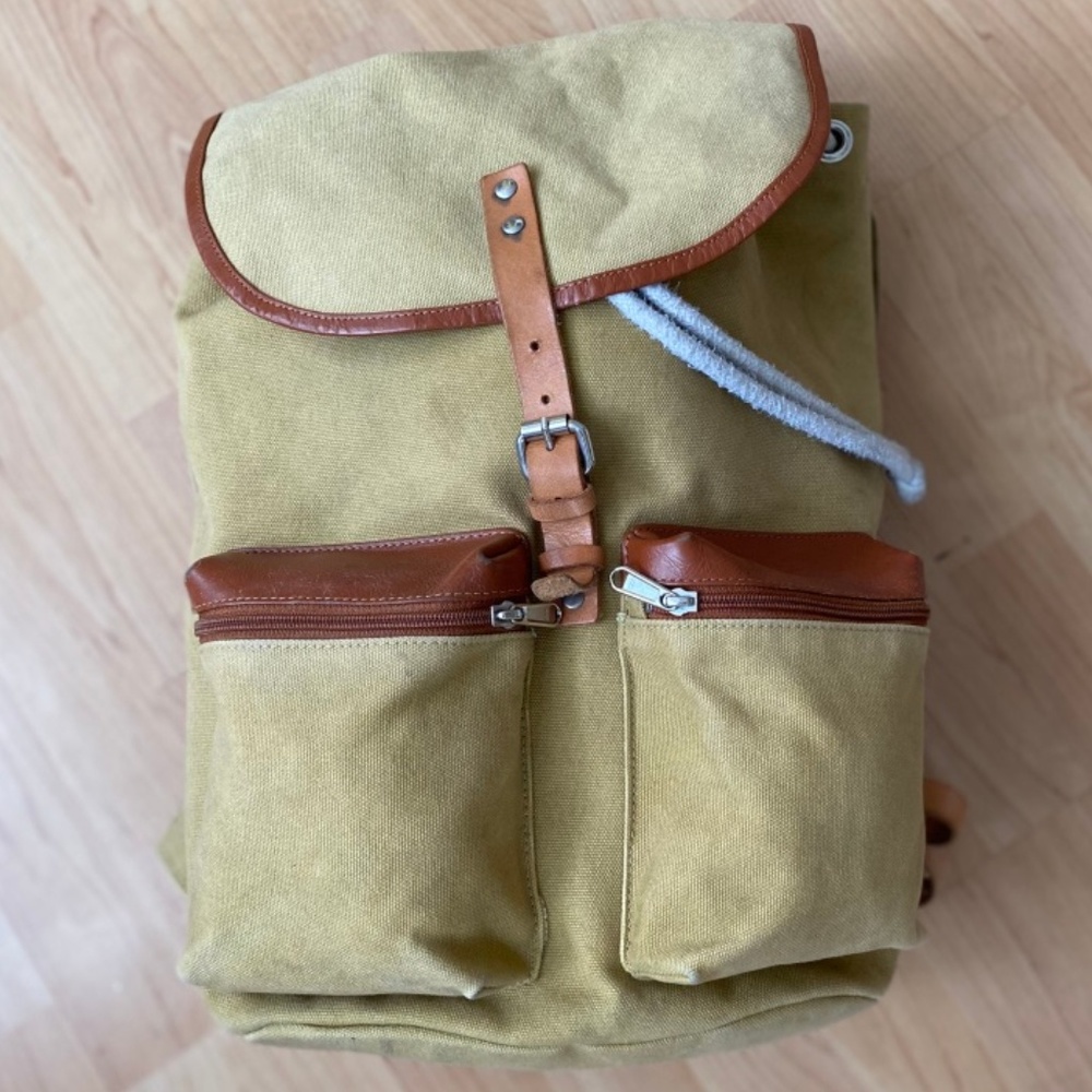 Sandqvist Backpack Canvas and Leather Roald Bag
